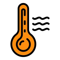 Poster - hot desert thermometer icon. outline hot desert thermometer vector icon color flat isolated
