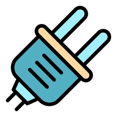 Poster - Europe plug icon. Outline europe plug vector icon color flat isolated