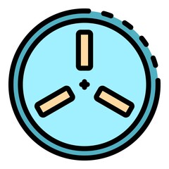 Poster - Triangle electric socket icon. Outline triangle electric socket vector icon color flat isolated
