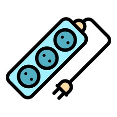 Poster - Electric extension icon. Outline electric extension vector icon color flat isolated
