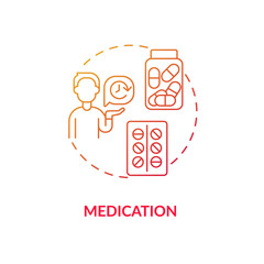 Poster - Medication concept icon. Treatment for ADHD in adults abstract idea thin line illustration. Helping control symptoms. Increasing concentration. Vector isolated outline color drawing