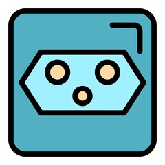 Poster - House socket icon. Outline house socket vector icon color flat isolated