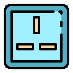 Poster - American power socket icon. Outline american power socket vector icon color flat isolated