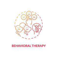 Sticker - Behavioral therapy concept icon. Treatment for ADHD in adults abstract idea thin line illustration. Changing negative patterns of behavior. Improving self-esteem. Vector isolated outline color drawing