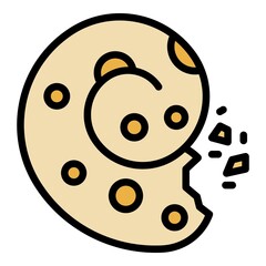 Poster - Spiral cookie icon. Outline spiral cookie vector icon color flat isolated