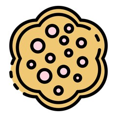 Poster - Snack cookie icon. Outline snack cookie vector icon color flat isolated