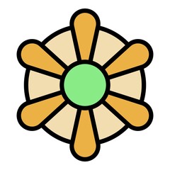 Poster - Floral biscuit icon. Outline floral biscuit vector icon color flat isolated