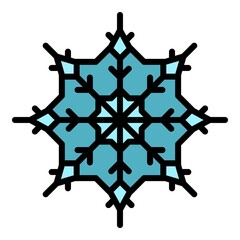 Poster - Nature snowflake icon. Outline nature snowflake vector icon color flat isolated
