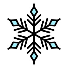 Poster - Party snowflake icon. Outline party snowflake vector icon color flat isolated