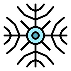 Poster - Sky snowflake icon. Outline sky snowflake vector icon color flat isolated