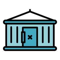 Poster - Door cargo container icon. Outline door cargo container vector icon color flat isolated