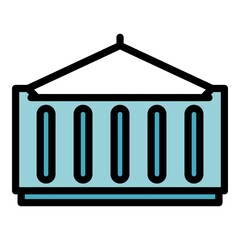 Poster - Dockyard container icon. Outline dockyard container vector icon color flat isolated