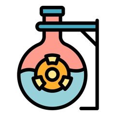 Poster - Radiation flask icon. Outline radiation flask vector icon color flat isolated
