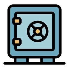 Poster - Money safe icon. Outline money safe vector icon color flat isolated