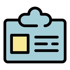 Poster - Police id card icon. Outline police id card vector icon color flat isolated
