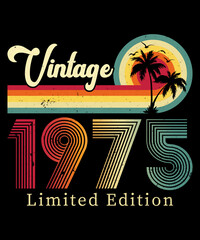 Wall Mural - Vintage 1975 Birthday T-shirt Design	