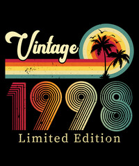 Wall Mural - Vintage 1998 Birthday T-shirt Design	