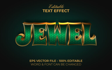 Poster - jewel text effect style. editable text effect gold emerald theme.
