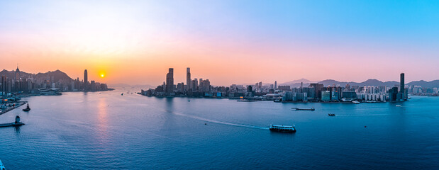 Fototapete - Hong Kong Cityscape in panorama view