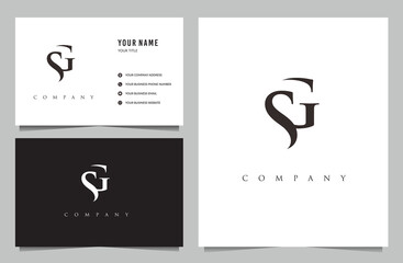 Wall Mural - Initial SG logo and business card