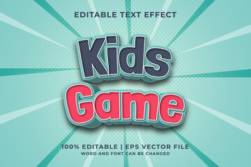Poster - Editable text effect - Kids Game 3d template style premium vector