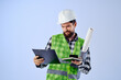 © SHOTPRIME STUDIO - male worker with documents and drawings blueprints studio industry