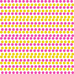 Poster - Yellow-pink balls are repeated like polka dots. Vector seamless.