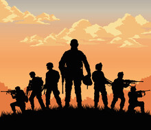 seven soldiers sunset scene