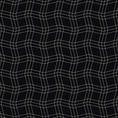 Poster - Black background and white triple mesh. Vector.