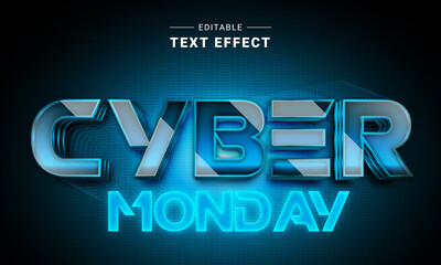 Poster - editable text style effect - techno text style theme. cyber technology text style. cyber monday