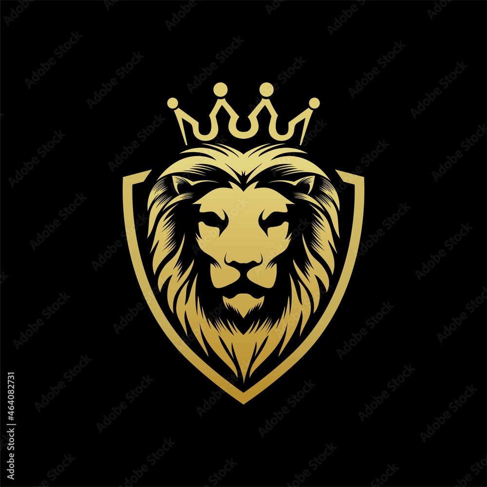 Luxury gold lion king logo template Stock Vector | Adobe Stock