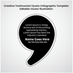 Creative Editable Vector Quote, Testimonial, Quotation bubble, Banner illustration, , Infographics, Text in brackets, Citation empty speech bubbles, Textbox isolated on Black background