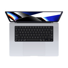 Poster - Realistic laptop computer mockup. Vector. Laptop realistic computer in mockup style. 3D realistic notebooks for online presentations. Vector