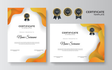 Modern elegant diploma certificate template with business and corporate concept