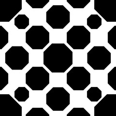 Poster - The octagons are black. Vector. Pattern with minimal octagonal shapes.