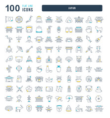 Wall Mural - japan. collection of perfectly thin icons for web design, app, and the most modern projects. the kit