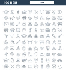 Wall Mural - japan. collection of perfectly thin icons for web design, app, and the most modern projects. the kit