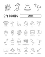 Wall Mural - japan. collection of perfectly thin icons for web design, app, and the most modern projects. the kit