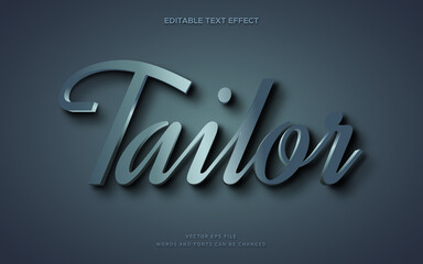Wall Mural - Minimal 3d tailor font effect. Elegant text style perfect for logotype, title of book, movie or heading text
