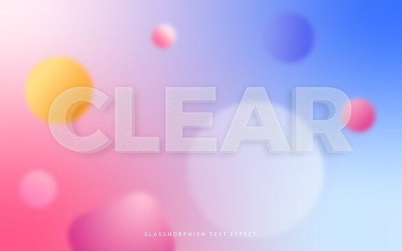 Clear glass morphism 3d text effect. Transparent font effect perfect for title of poster, banner or web element,