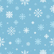 © Takoyaki Shop - Christmas pixel art seamless pattern with mosaic falling snowflakes. Vector square tile background repeat winter illustration.