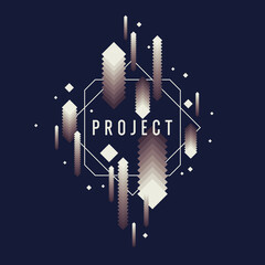 Poster - Abstract background in a modern trendy style. Poster with simple flat different geometric shapes.
