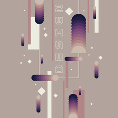 Poster - Abstract background in a modern trendy style. Poster with simple flat different geometric shapes.