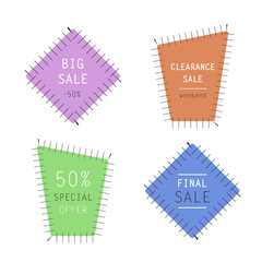 Wall Mural - Different shape of banners set - isolated on white background. Collection of colorful and modern vector design. Trendy illustration