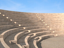 3d Rendering Of A Classic Amphitheatre With Stone Steps