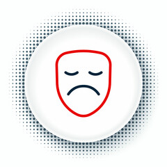 Sticker - Line Drama theatrical mask icon isolated on white background. Colorful outline concept. Vector