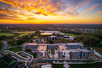 Wall Mural - EPIC Aerial Drone Sunrise in Plainsboro Princeton New Jersey 