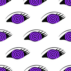 eyes pattern. Psychedelic drawings eye pattern. Vector seamless pattern with  eye. Psychedelic  seamless pattern. Crazy cartoon hand drawn colorful illus