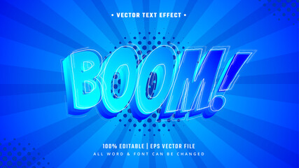 Poster - Boom Cartoon 3d Text Style Effect. Editable Illustrator Text Style.