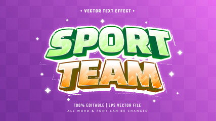 Poster - Sport Team 3d Text Style Effect. Editable Illustrator Text Style.